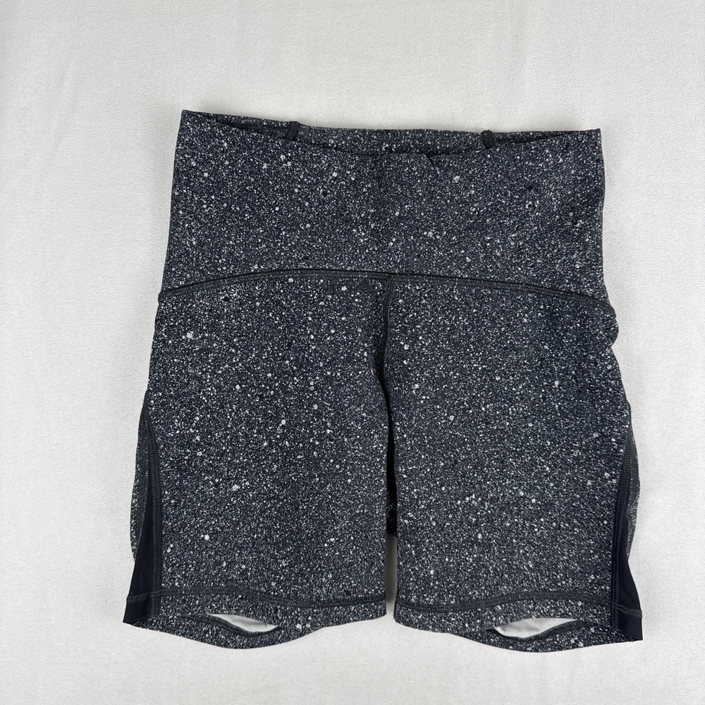 Lululemon Shorts Womens 4 Train Times 6" Luminesce Splatter White Black Gray